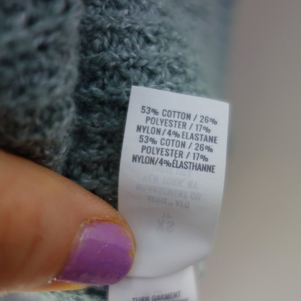 Aerie Waffle Knit Hoodie Sweater Overcast Green Oversized (XS) NWOT! - Picture 12 of 12